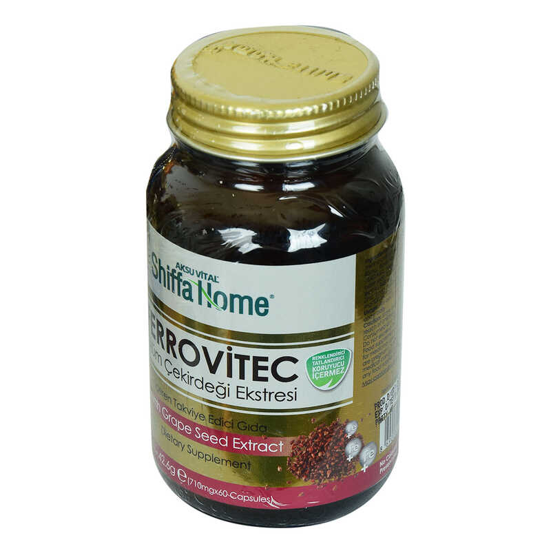 Shiffa Home Ferrovitec Üzüm Çekirdeği Ekstresi Diyet Takviyesi 710 Mg x 60 Kapsül - Lisinya