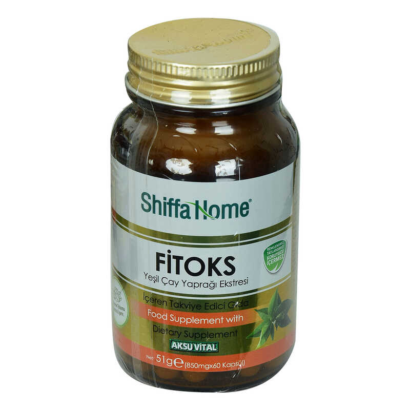 Shiffa Home Fitoks Yeşil Çay Yaprağı Ekstresi Diyet Takviyesi 850 Mg x 60 Kapsül - Lisinya