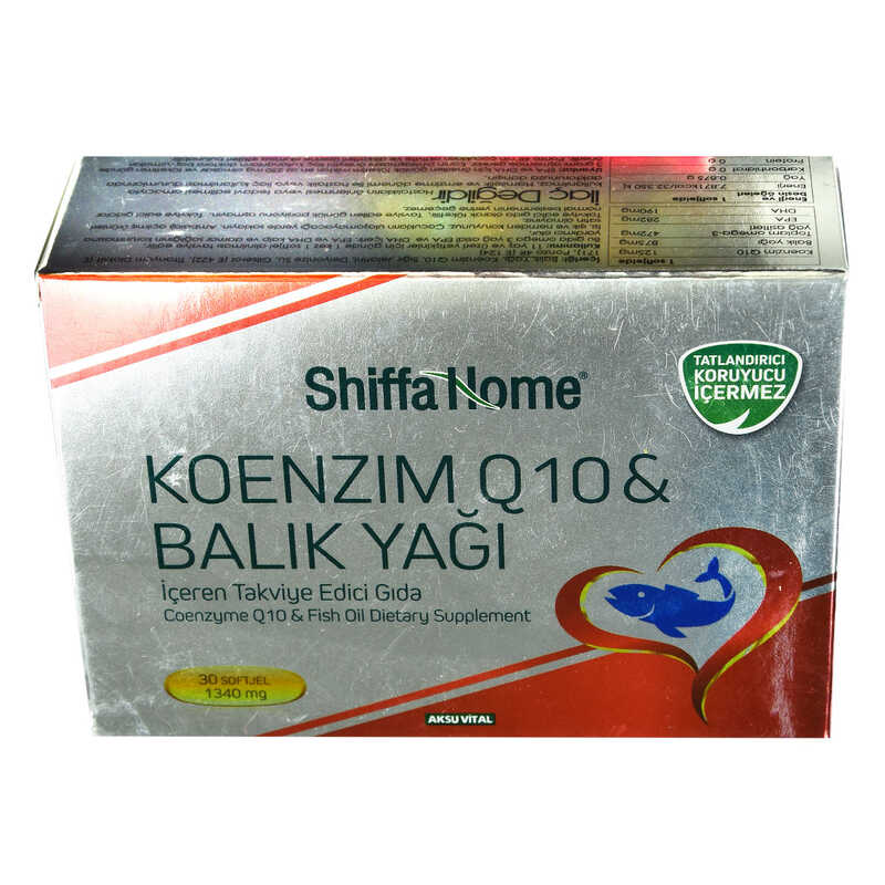 Shiffa Home Koenzim Q10 & Balık Yağı Yumuşak Jel 1340 Mg x 30 Kapsül - Lisinya