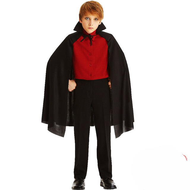 Sİyah Yakalı Pelerin - Vampir Pelerin - Dracula Pelerin 90 cm  (Lisinya)