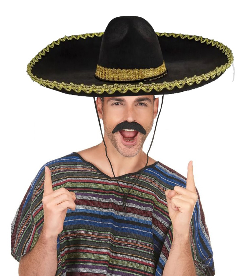 Sombrero Meksika Şapkası Mariachi Altın Şeritli Yetişkin Boy Sombrero Meksika Şapkası Mariachi Altın Şeritli Yetişkin Boy