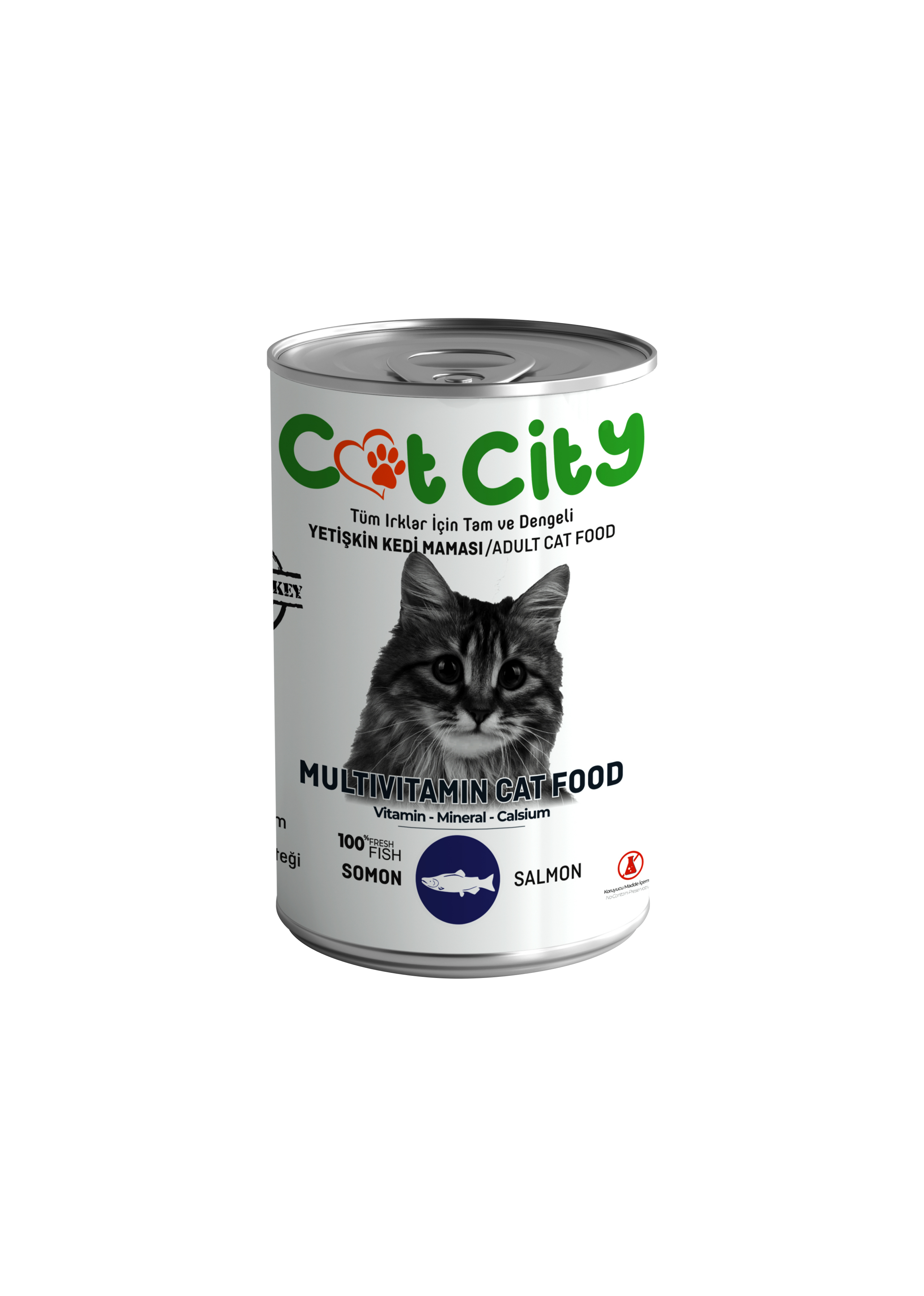 Az Tahıllı Somon Balıklı Yetişkin Kedi Konserve Yaş Mama 400 gr Az Tahıllı Somon Balıklı Yetişkin Kedi Konserve Yaş Mama 400 gr