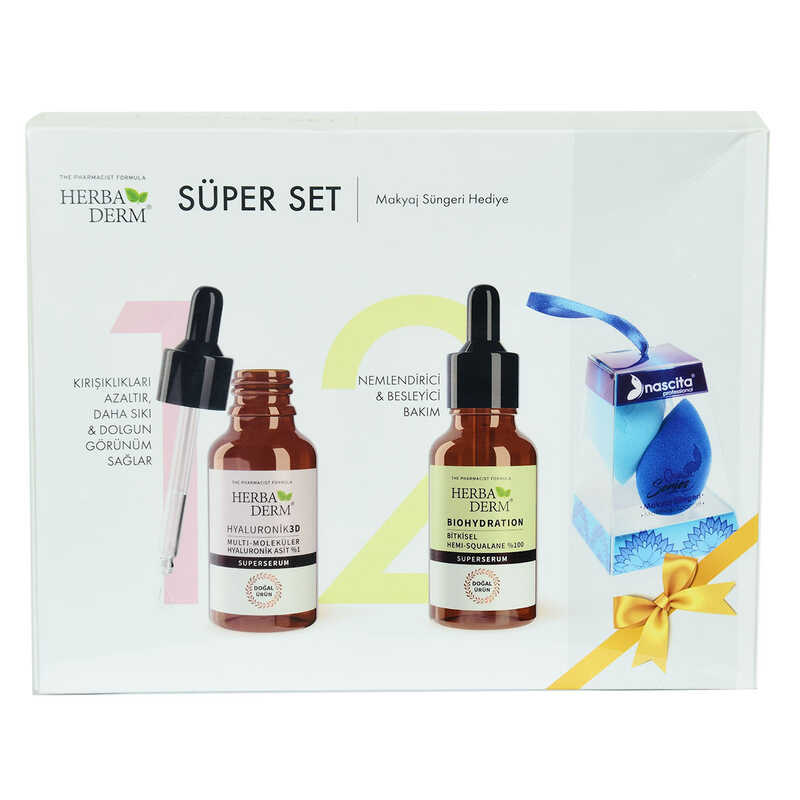 Lisinya214 Süper Set Superserum Hyaluronic 3D 30 ML+Biohydration 30 ML + Hediye Makyaj Süngeri