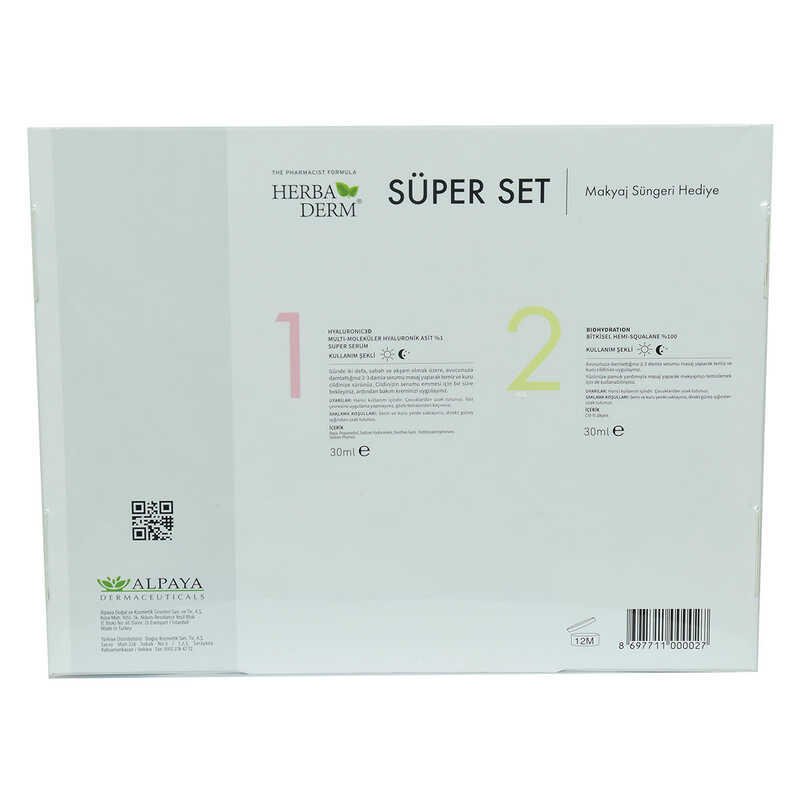 Lisinya214 Süper Set Superserum Hyaluronic 3D 30 ML+Biohydration 30 ML + Hediye Makyaj Süngeri