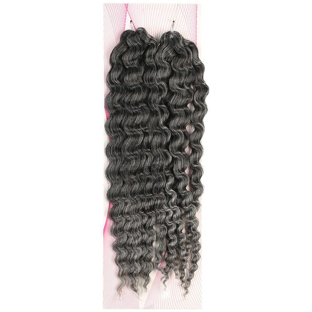 Nice Bulk Afro Su Dalgalı Görünümlü  Saç / Siyah / Gri Ombreli /  (Lisinya175)