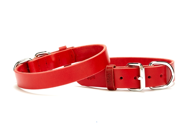 Lisinya205  Deri El Yapımı Köpek Boyun Tasması 1,5x32-37 cm Kırmızı