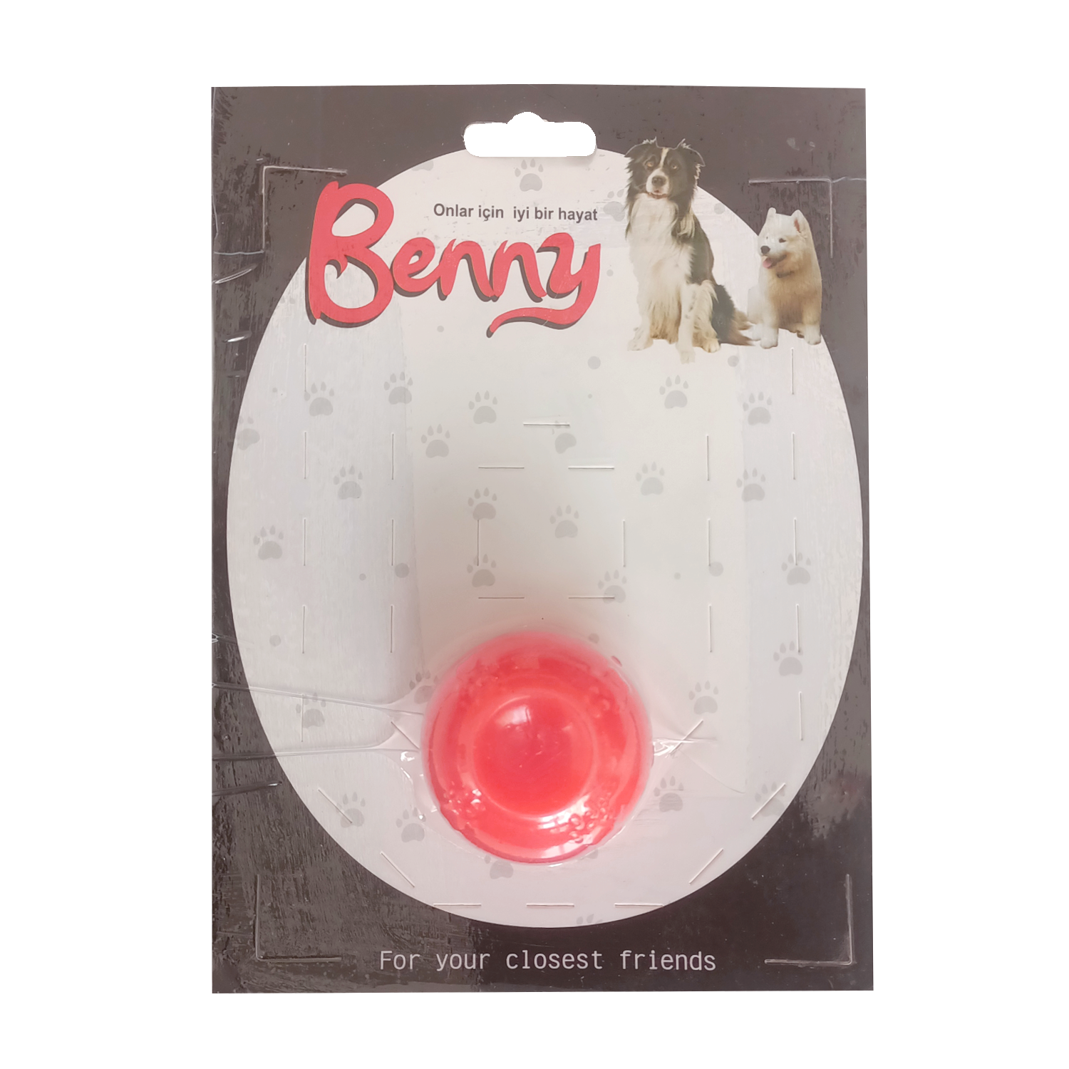 Lisinya205 Benny Köpek Oyuncağı Sert Top 5 cm Kırmızı