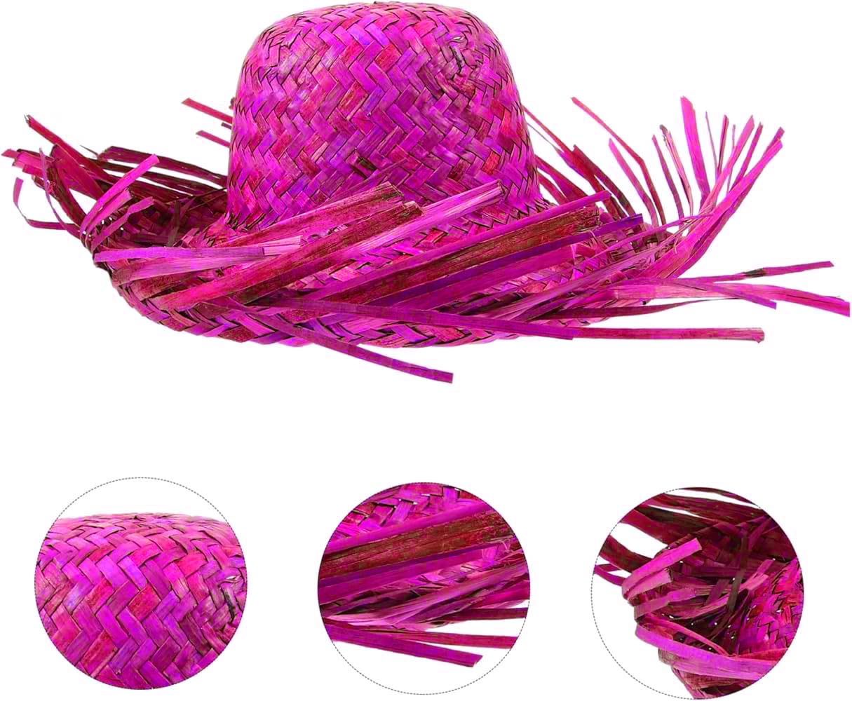 Tropikal Parti Pembe Fuşya Hasır Hawaii Şapkası 13x36 cm Tropikal Parti Pembe Fuşya Hasır Hawaii Şapkası 13x36 cm