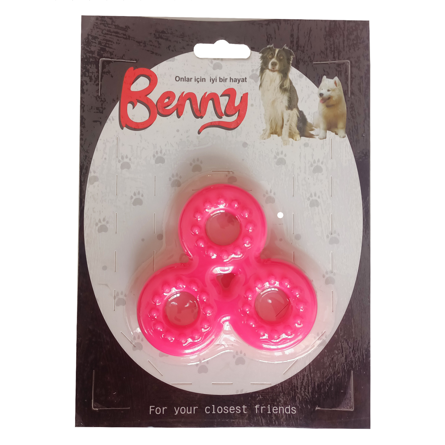Lisinya205 Benny Köpek Oyuncağı Üçlü Halka 9 x 9 cm Pembe