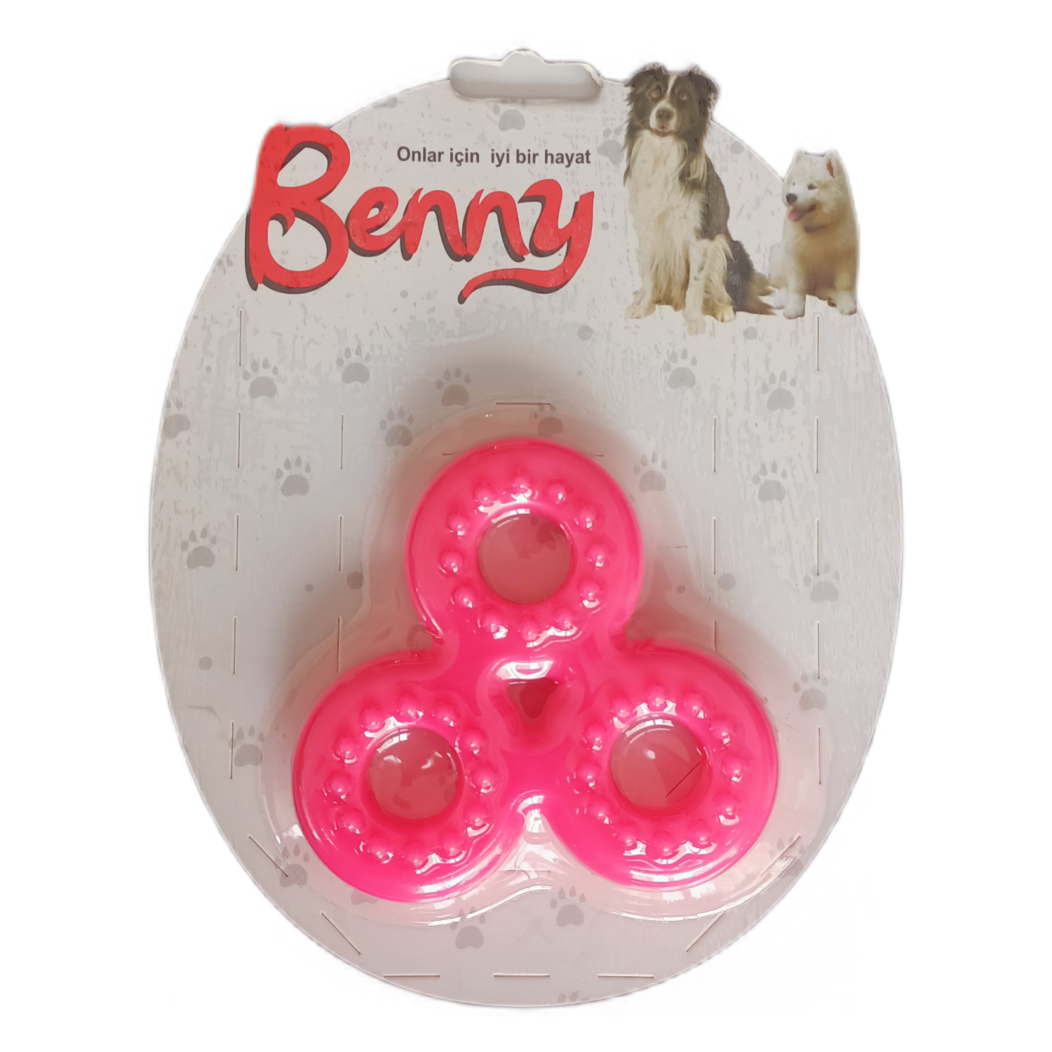 Lisinya205 Benny Köpek Oyuncağı Üçlü Halka 9 x 9 cm Pembe