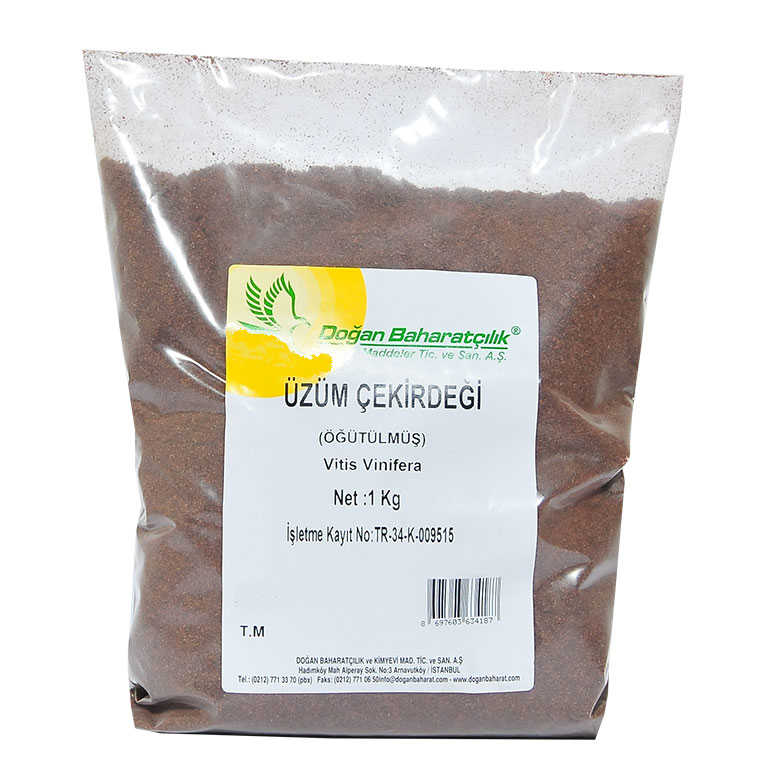 Lisinya214 Üzüm Çekirdeği Öğütülmüş Doğal 1000 Gr Paket