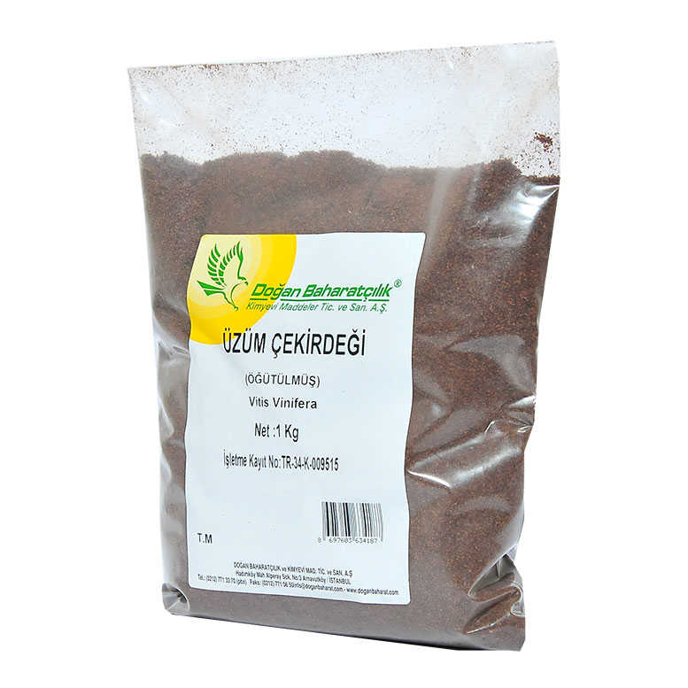 Lisinya214 Üzüm Çekirdeği Öğütülmüş Doğal 1000 Gr Paket