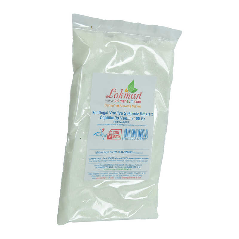 Lisinya214 Vanilya Öğütülmüş Saf Doğal Şekersiz Katkısız Vanilin 100 Gr Paket
