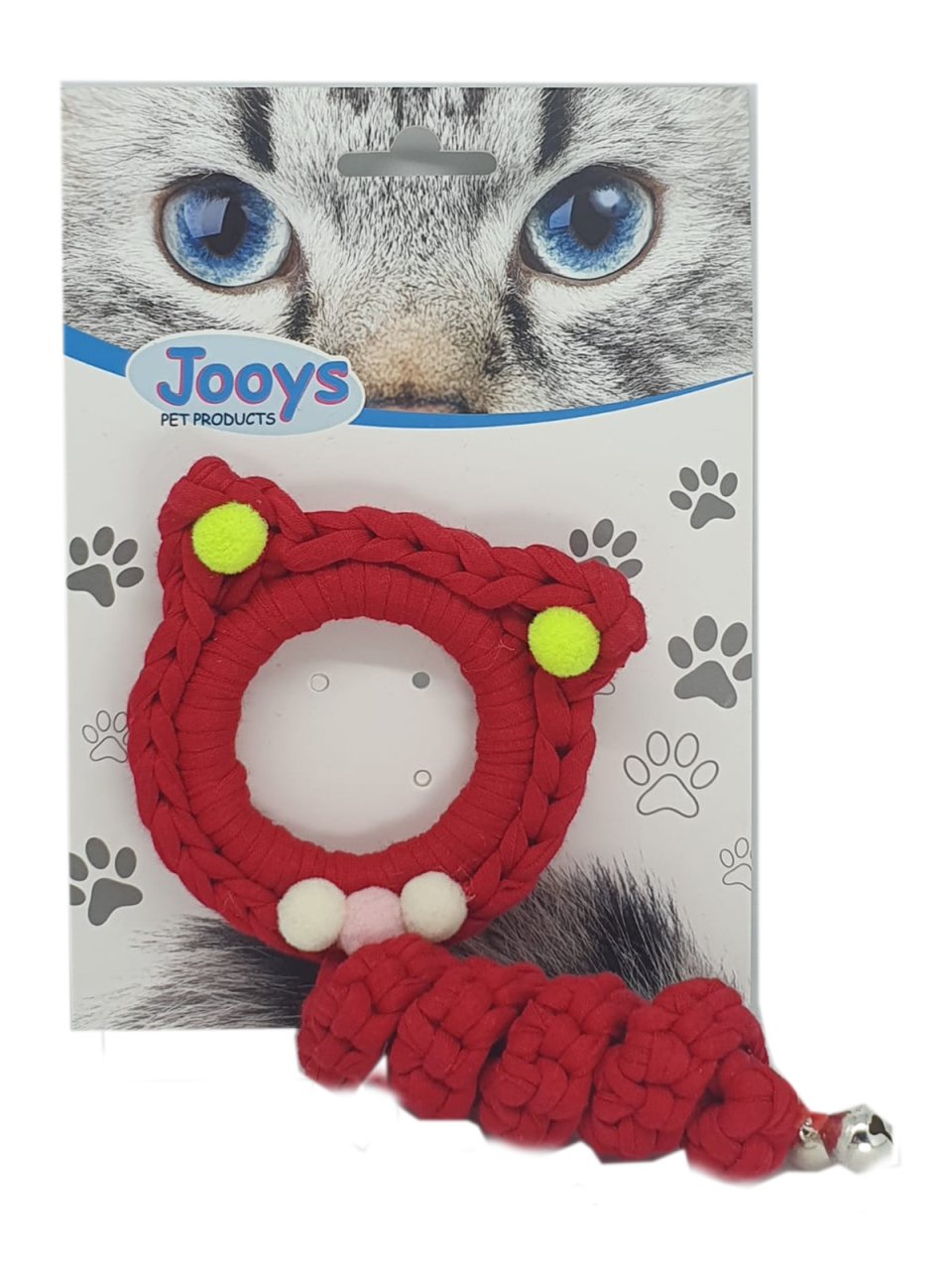 Lisinya205  Zilli Kedi Örgü İpi 15 cm Kırmızı