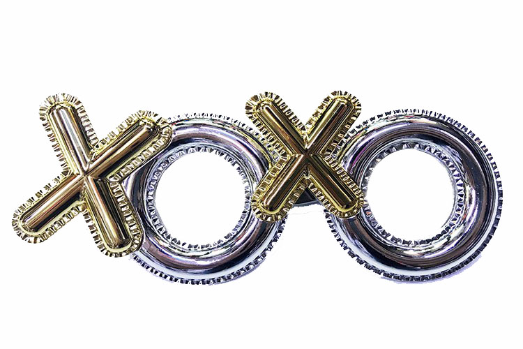 Gümüş Renk Xoxo Yazılı Parti Gözlüğü 17x7 cm (Lisinya)