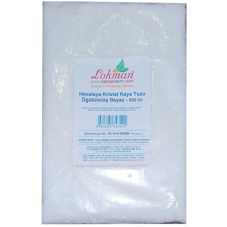 Lisinya214 Yemeklik Himalaya Kristal Kaya Tuzu Öğütülmüş Beyaz 500 Gr
