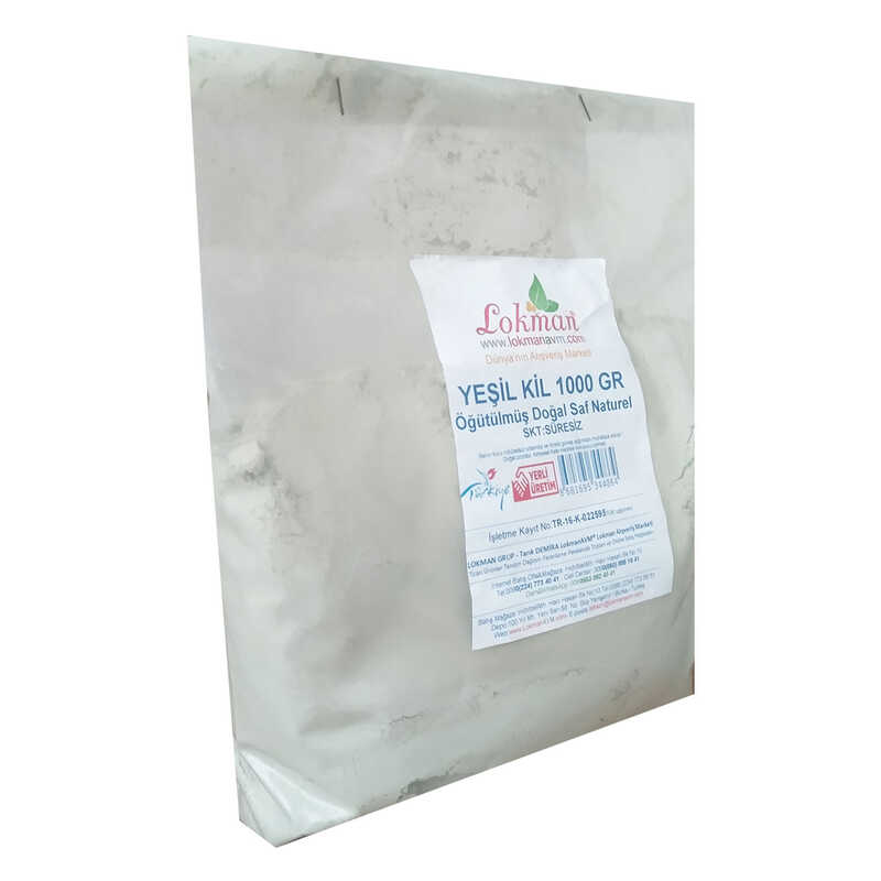 Lisinya214 Yeşil Kil Öğütülmüş Doğal Saf Naturel 1000 Gr Paket