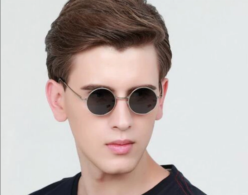 Yuvarlak Cam John Lennon Tarzı Gümüş Çerçeveli Siyah Gözlük  (Lisinya)