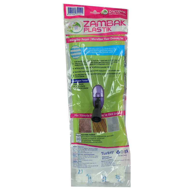 Lisinya214 Mikrofiber Nemli Mop Paspası Plastik Aparatlı Karışık Renk 40 Cm