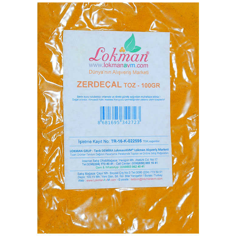 Lisinya214 Zerdeçal Kökü Doğal Öğütülmüş 100 Gr Paket
