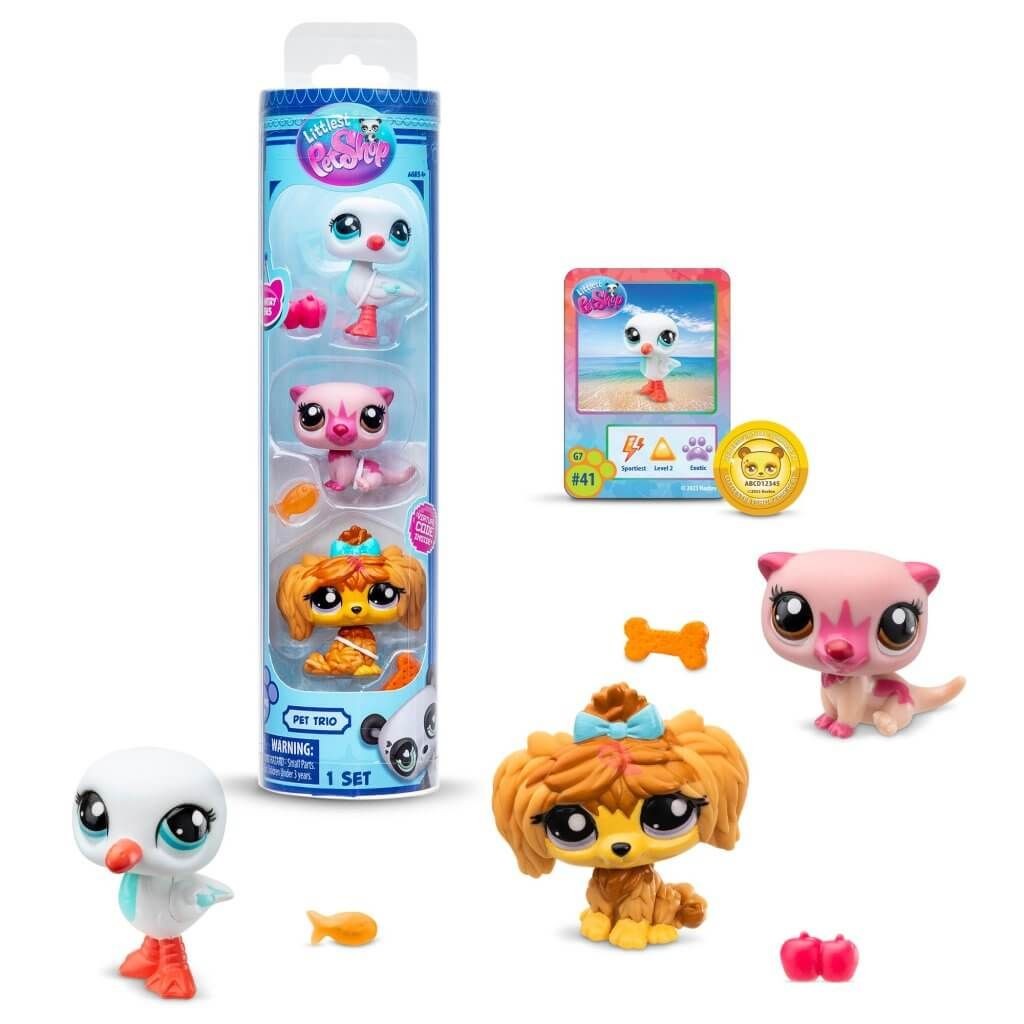 Littlest Pet Shop Minişler 3'lü Figür Seti  - Su Samuru-Martı-Köpek (Lisinya)