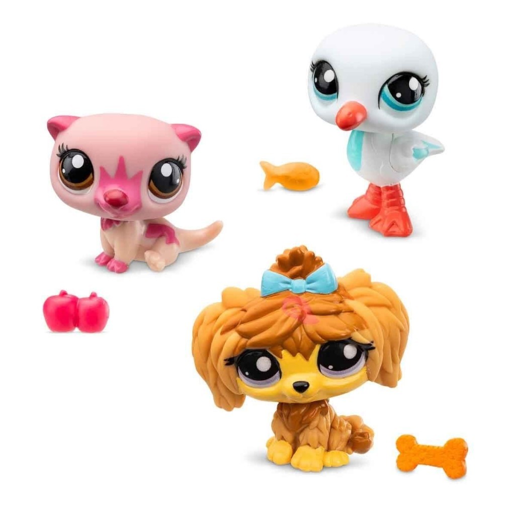 Littlest Pet Shop Minişler 3'lü Figür Seti  - Su Samuru-Martı-Köpek (Lisinya)