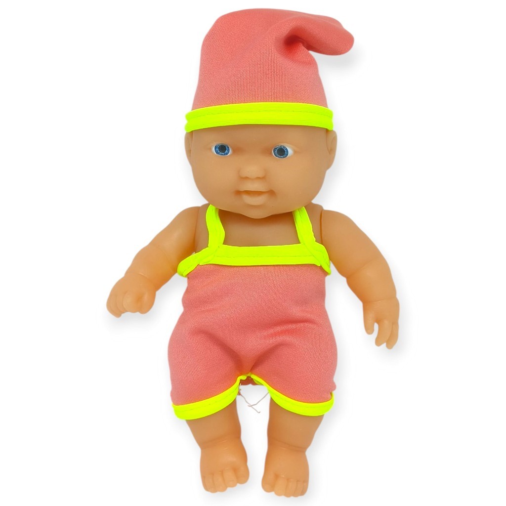 20 cm Sevimli Et Bebek - Çıkarılabilir Neon Kıyafetli Gerçekçi Oyuncak Bebek   - Pembe  - Sarı  (Lisinya)