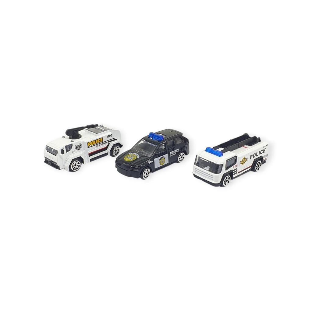3'lü İş Makinaları Road Seti - Die Cast - DS044 - Polis  (Lisinya)