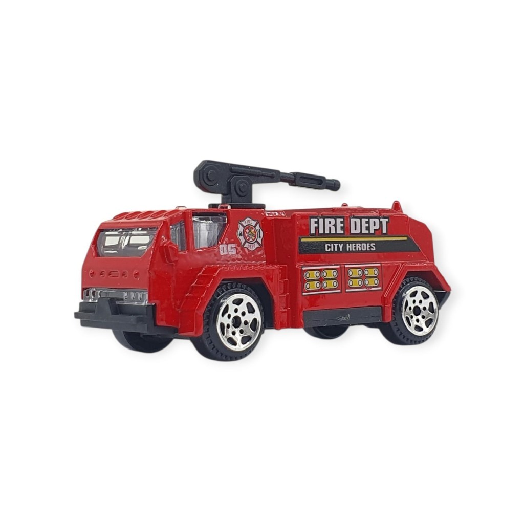 3'lü İş Makinaları Road Seti - Die Cast - DS044 - İtfaiye (Lisinya)