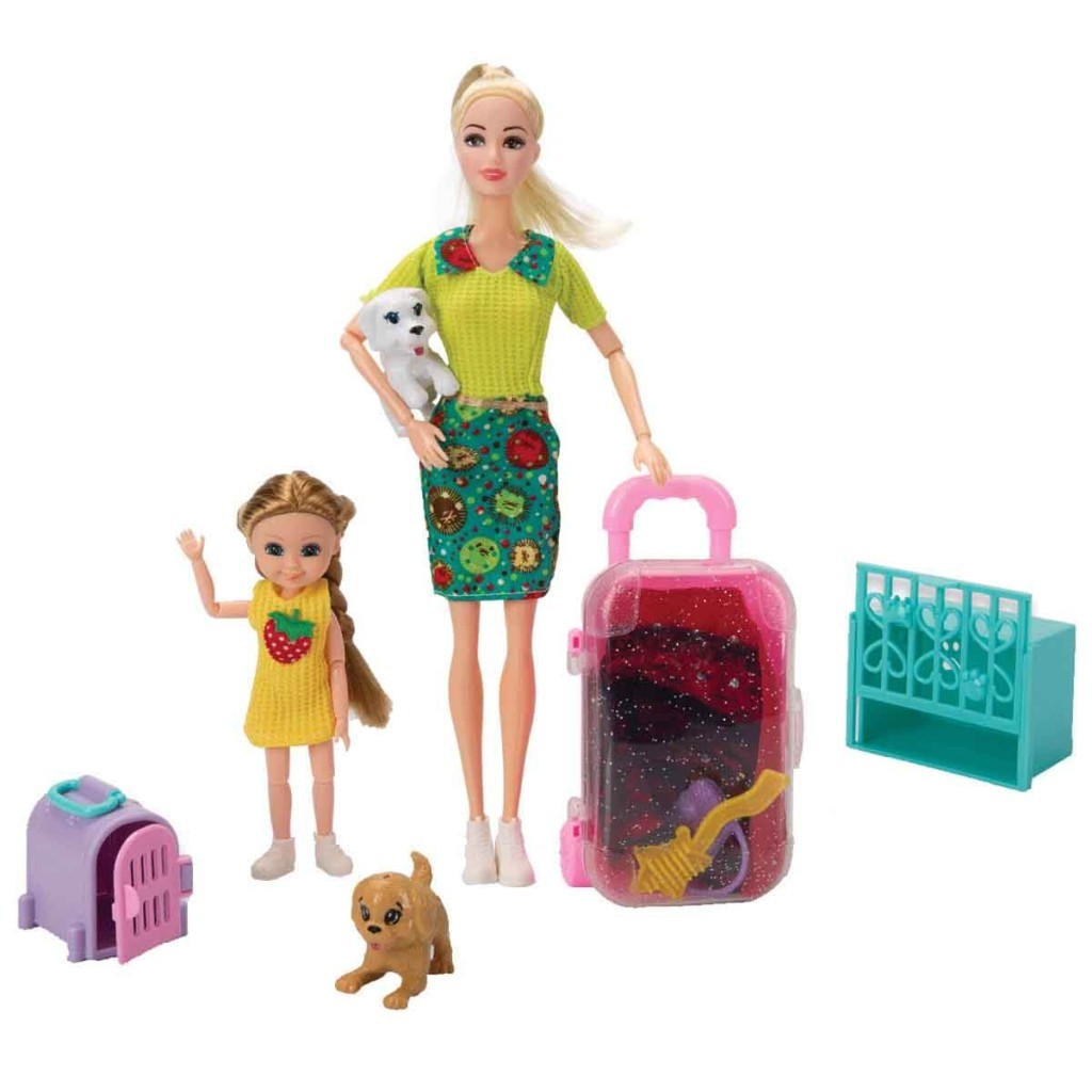 51807 - BELISSA BEBEK VE ANNESI YOLCULUK ZAMANI (Lisinya) Belissa Yolculuk Zamanı Seti - Köpek Taşıma Çantalı - 51807 (Lisinya)