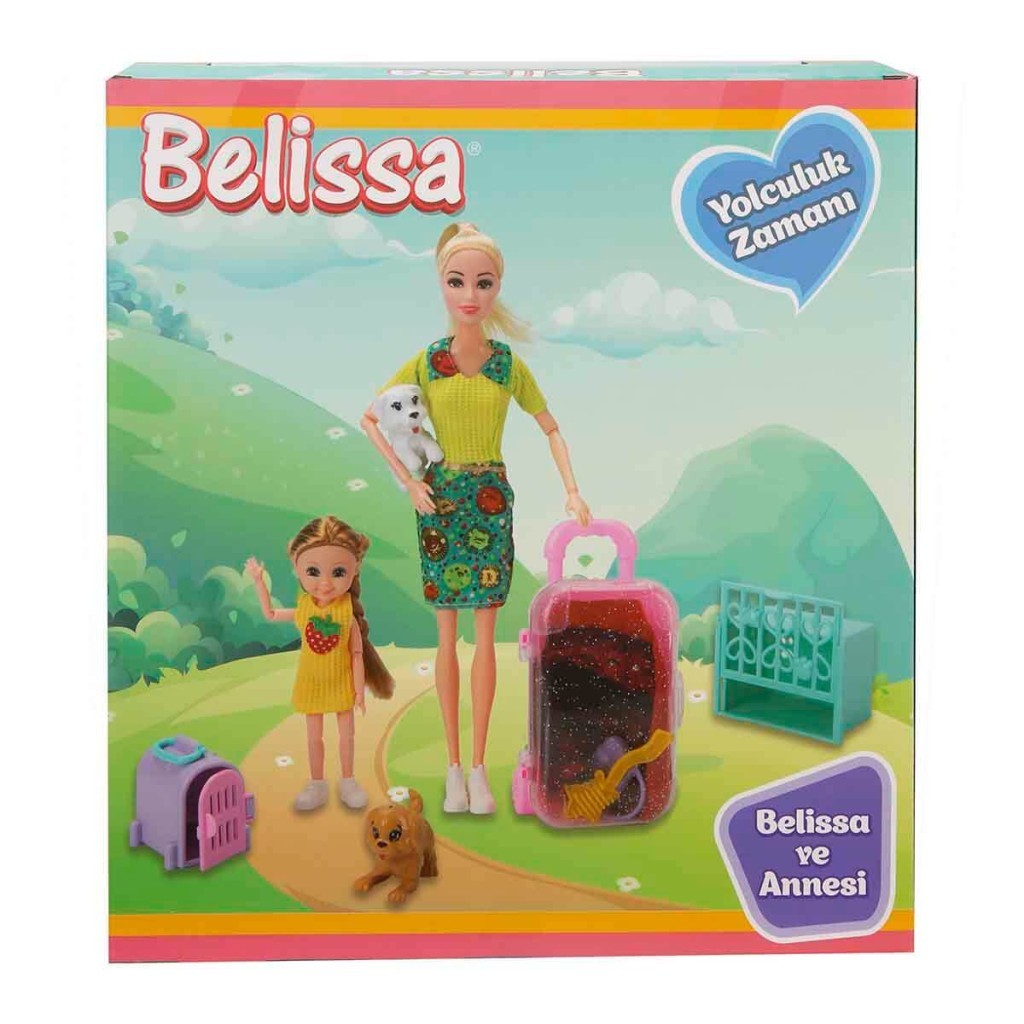 51807 - BELISSA BEBEK VE ANNESI YOLCULUK ZAMANI (Lisinya) Belissa Yolculuk Zamanı Seti - Köpek Taşıma Çantalı - 51807 (Lisinya)
