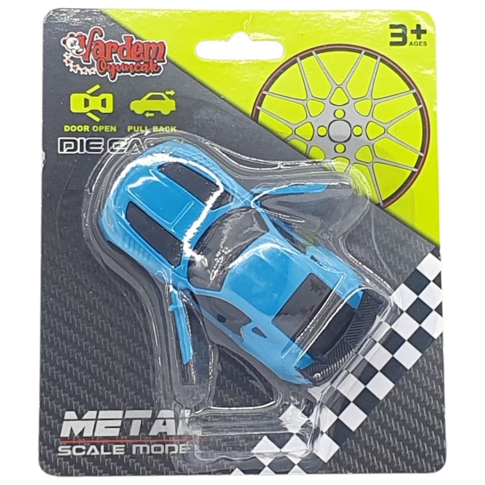 Çek Bırak Metal Küçük Arabalar 8 cm - 6411A - Mavi (Lisinya) Çek Bırak Metal Küçük Arabalar 8 cm - 6411A-22 - Mavi (Lisinya)