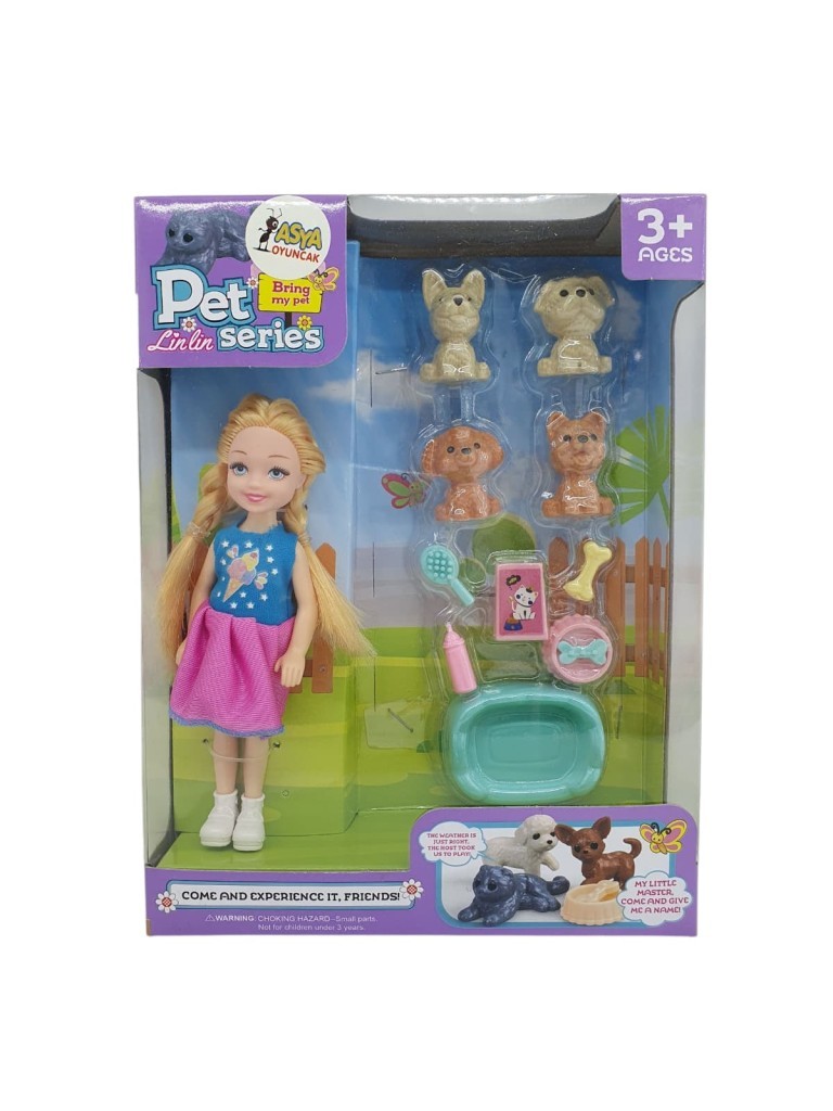 Pet Shop - Bebekli Köpek Bakım Seti - 7722-3 - Sarışın (Lisinya) Pet Shop - Bebekli Köpek Bakım Seti - 7722-3 - Sarışın (Lisinya)