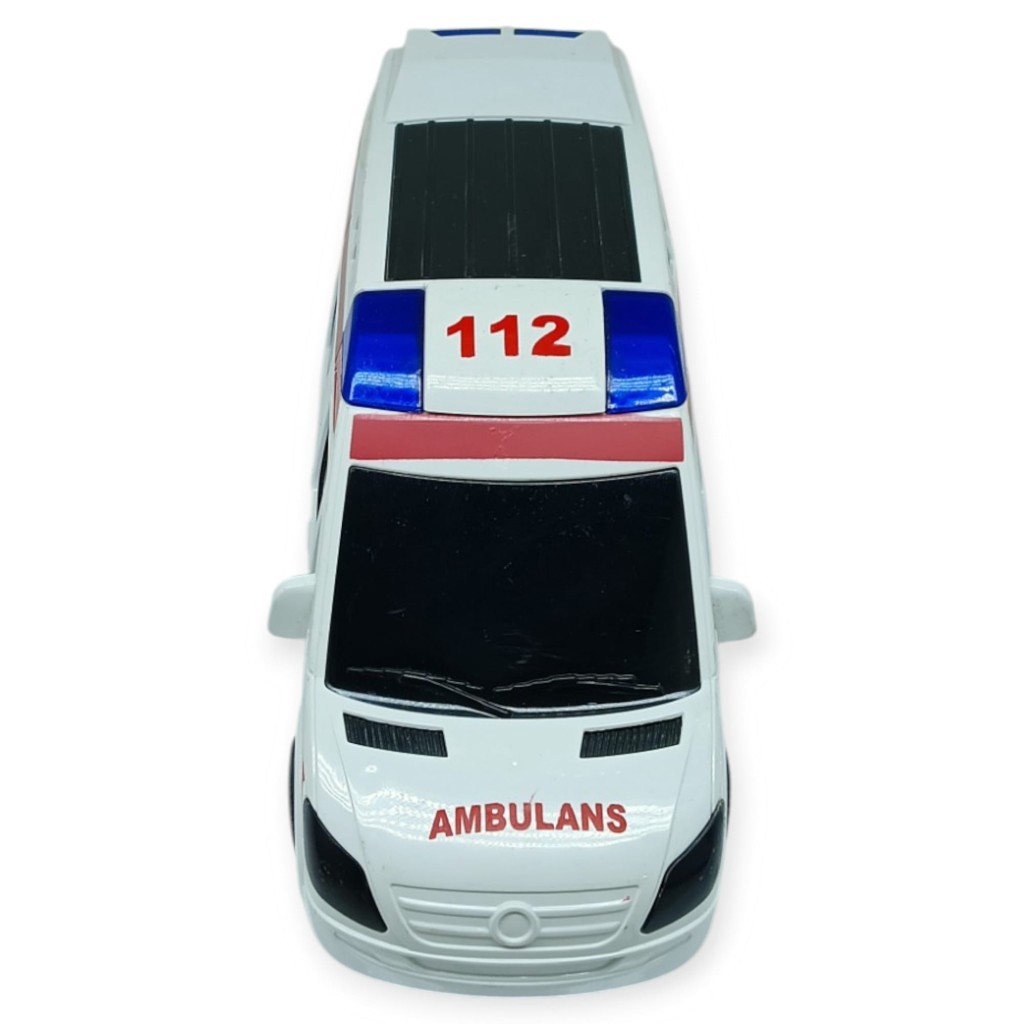 Ambulans Sesli Işıklı Pilli Yerde Gezen - 89-2689B (Lisinya)