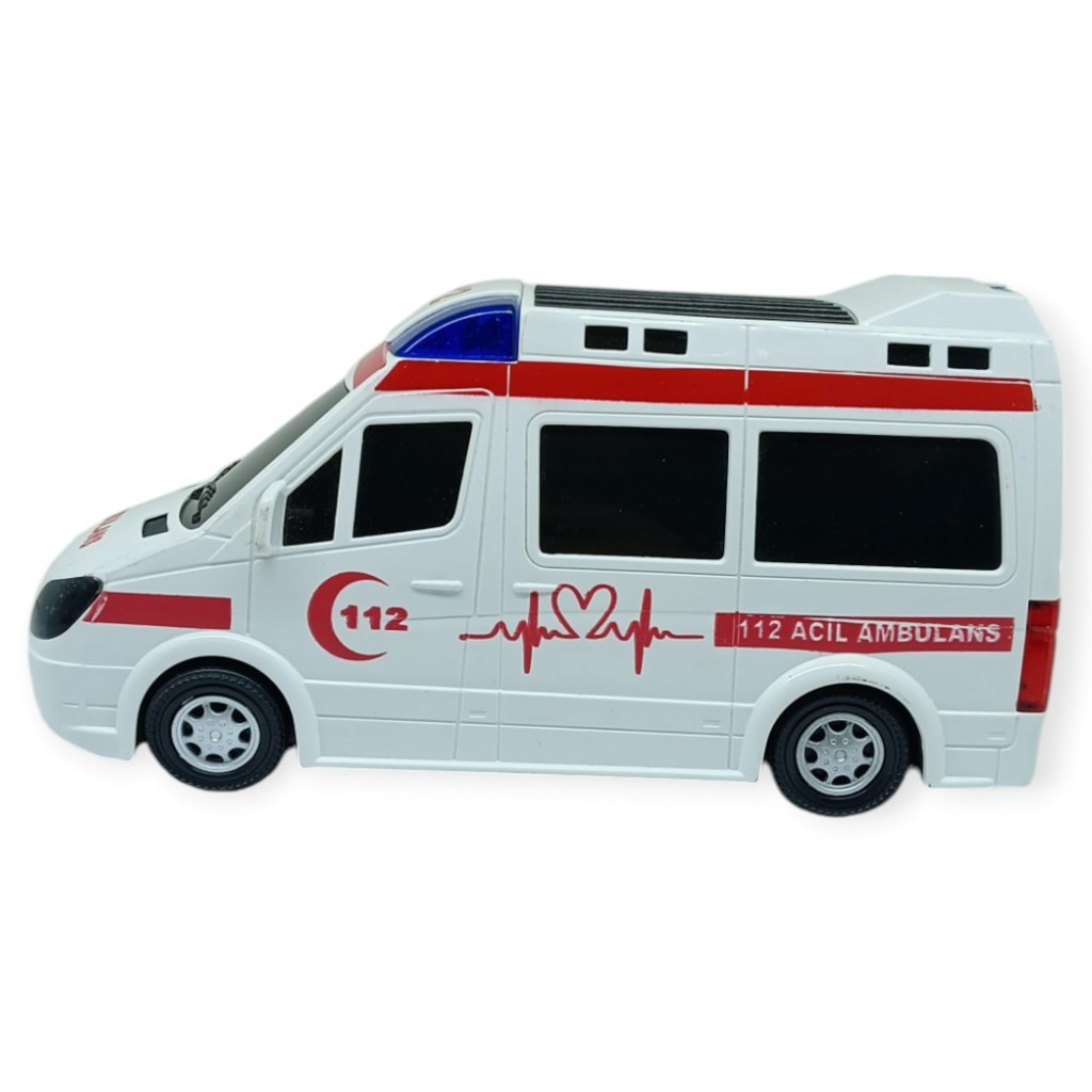Ambulans Sesli Işıklı Pilli Yerde Gezen - 89-2689B (Lisinya)