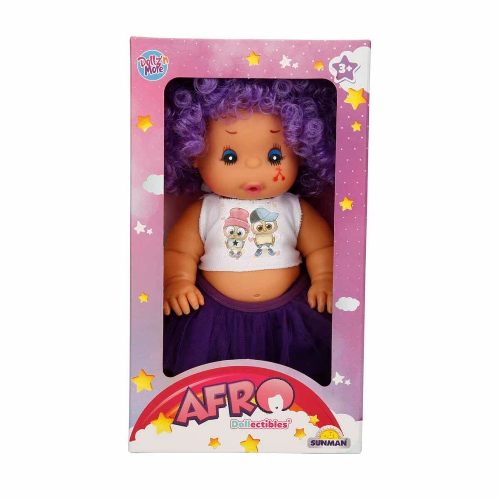 Afro Et Bebek Kıvırcık Saçlı - Mor (Lisinya)