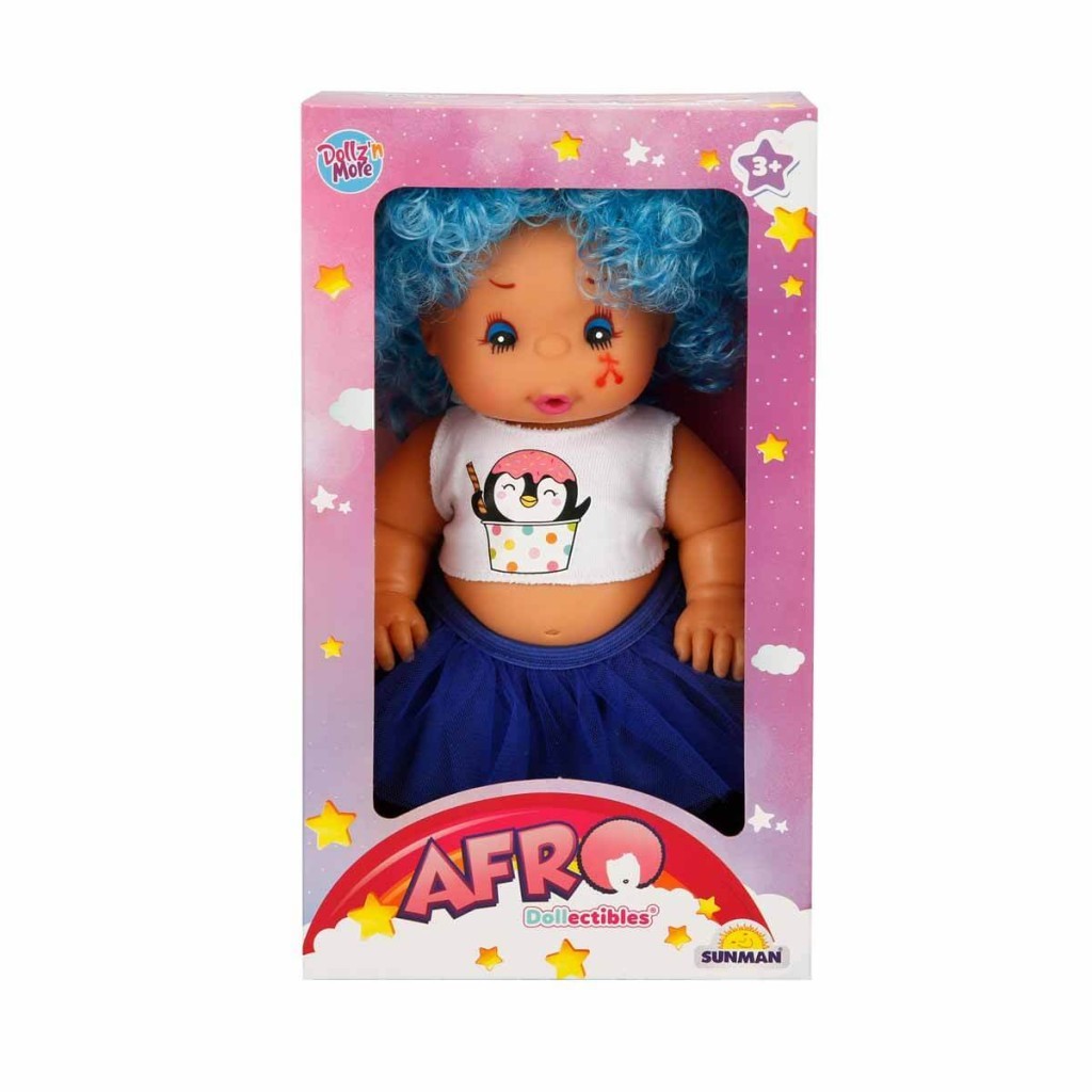 Afro Et Bebek Kıvırcık Saçlı - Mavi (Lisinya)