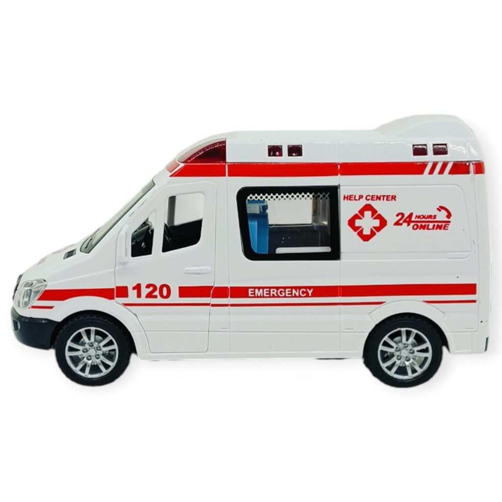 Ambulans Arabası Işıklı Sesli Sürtmeli Plastik 15cm (Lisinya) Ambulans Arabası Işıklı Sesli Sürtmeli Plastik 15cm (Lisinya)