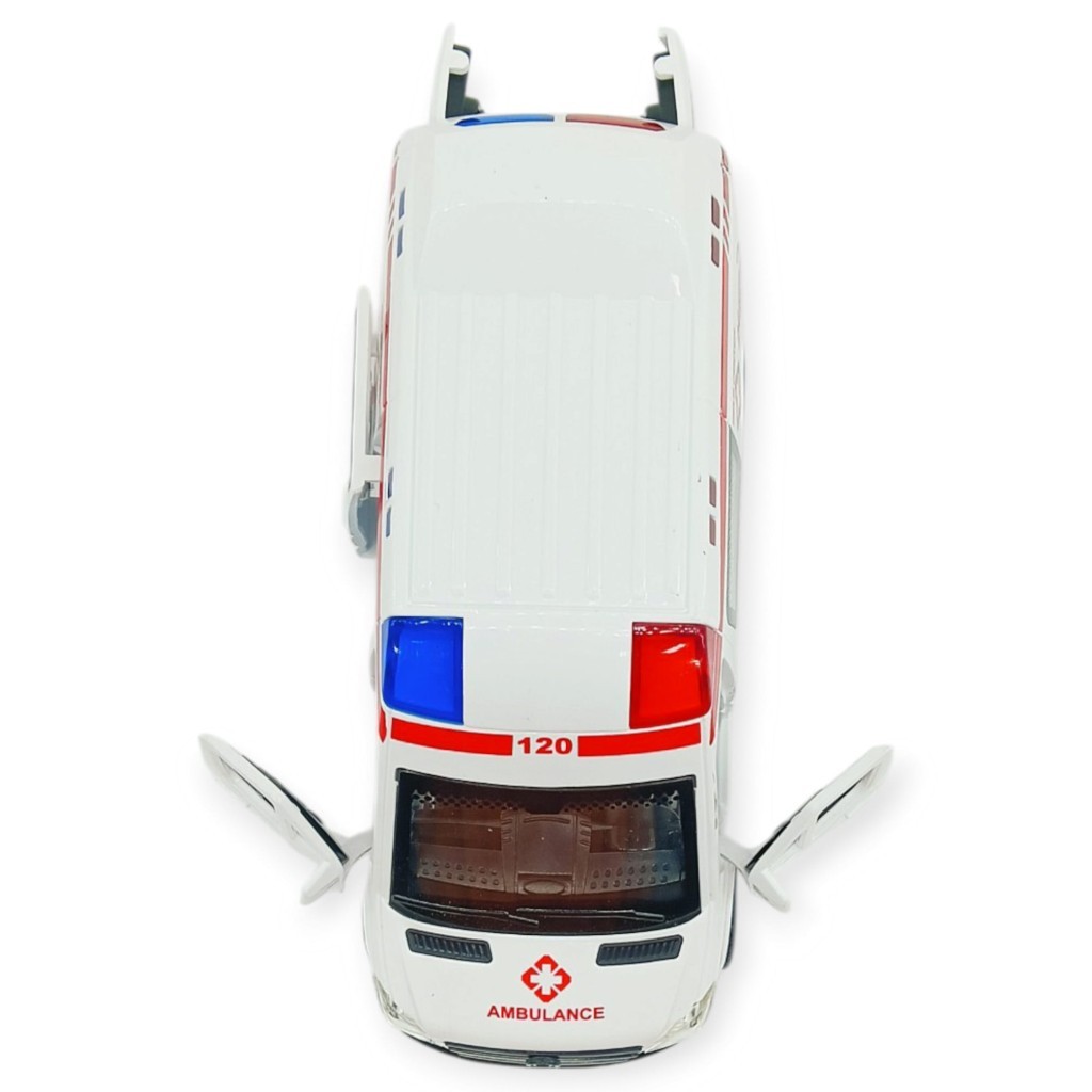 Ambulans Arabası Işıklı Sesli Sürtmeli Plastik 15cm (Lisinya) Ambulans Arabası Işıklı Sesli Sürtmeli Plastik 15cm (Lisinya)