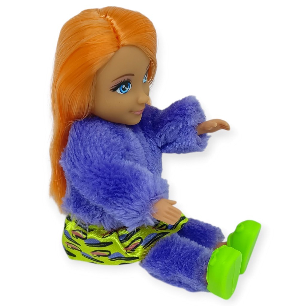 Moda İkonu Bebek Figür 13 cm  - Turuncu Saçlı Neon Şıklık (Lisinya)