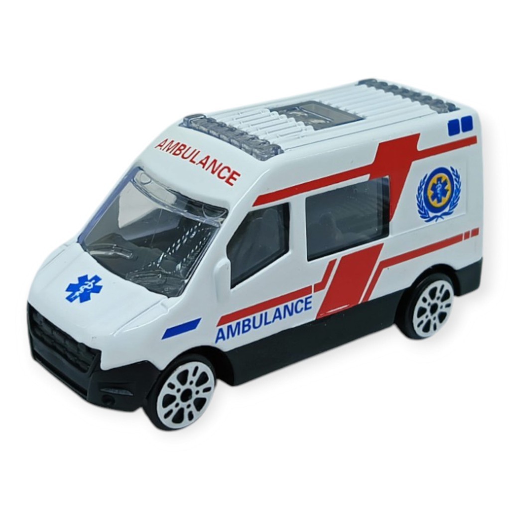 İş Araçları Serisi - Ambulans Araç Seti 5 Parça 7 cm - TH733 (Lisinya)