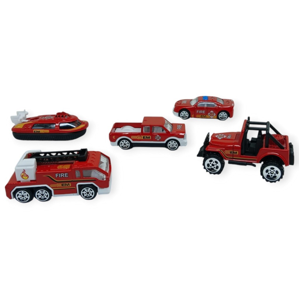İş Araçları Serisi - İtfaiye Araç Seti 5 Parça 7 cm - TH733 (Lisinya)