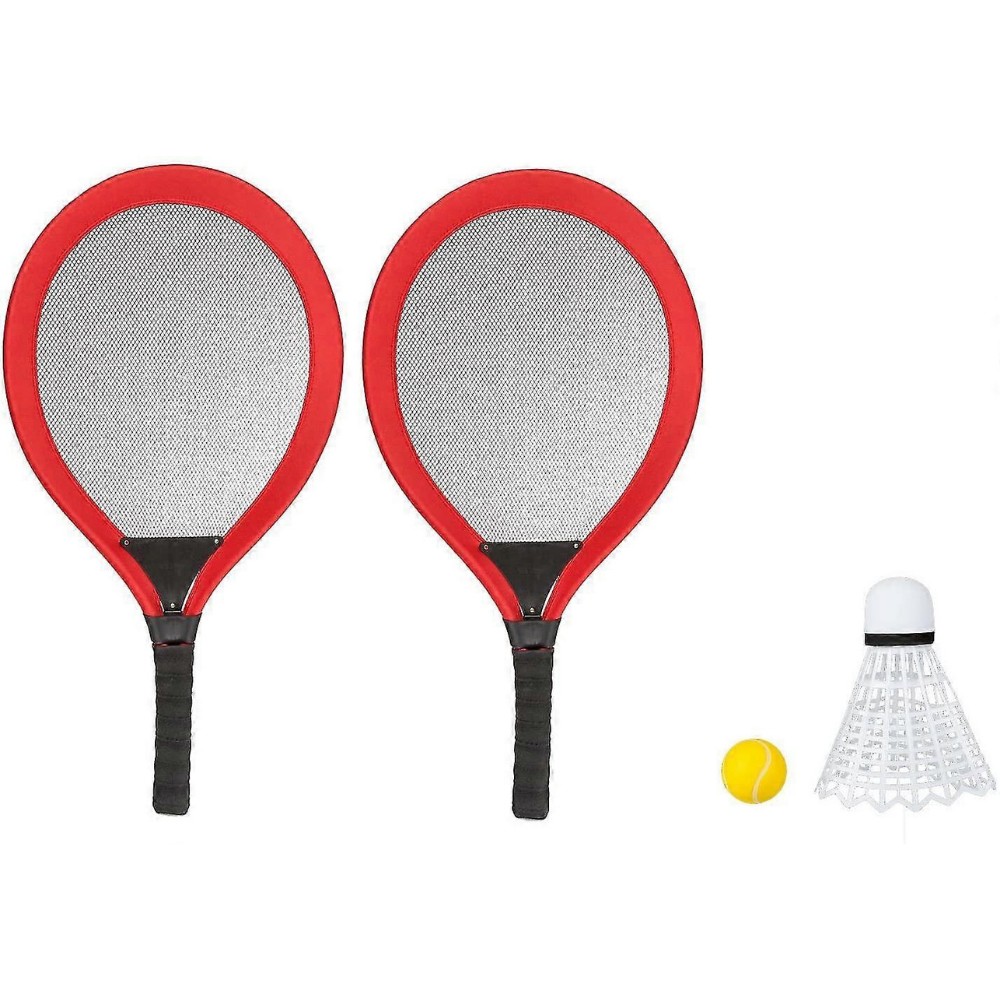 Badminton Seti ve Soft Tenis Topu - RKT-35 - Kırmızı (Lisinya)