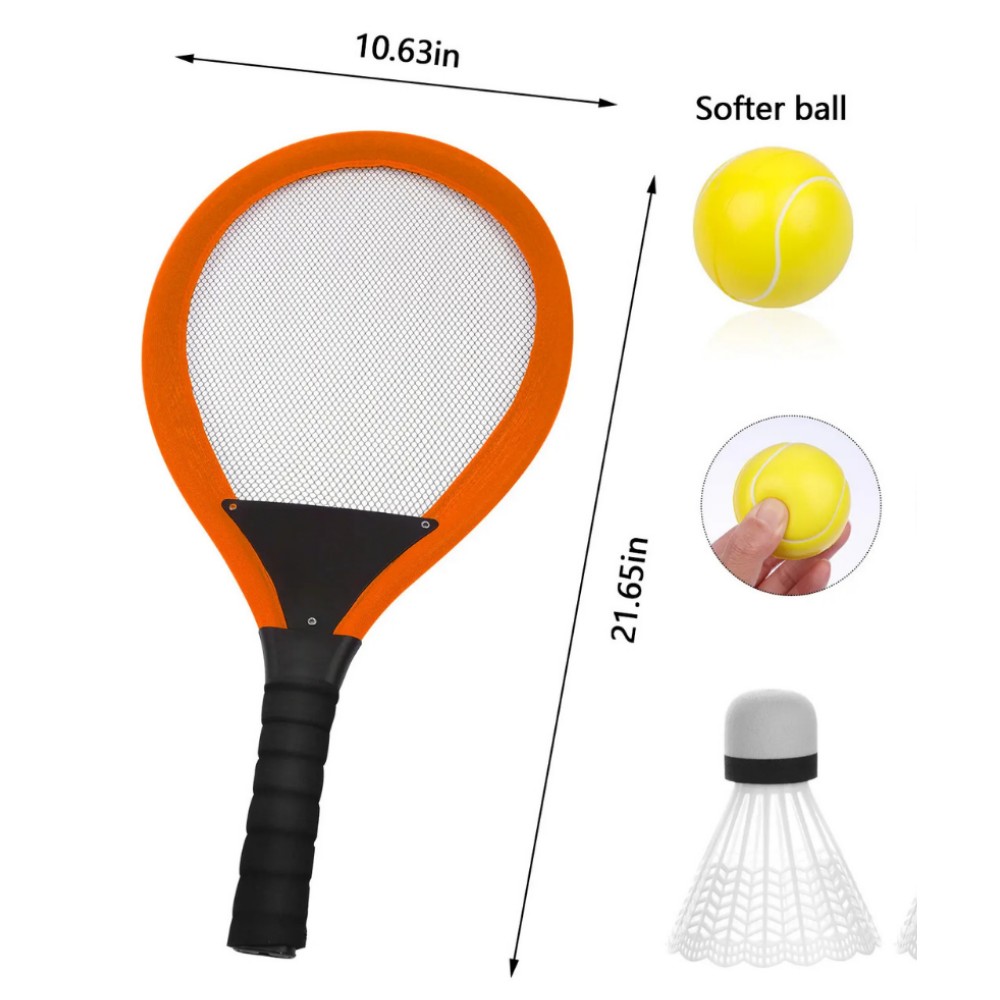 Badminton Seti ve Soft Tenis Topu - RKT-35 - Turuncu (Lisinya) Badminton Seti ve Soft Tenis Topu - RKT-35 - Turuncu (Lisinya)
