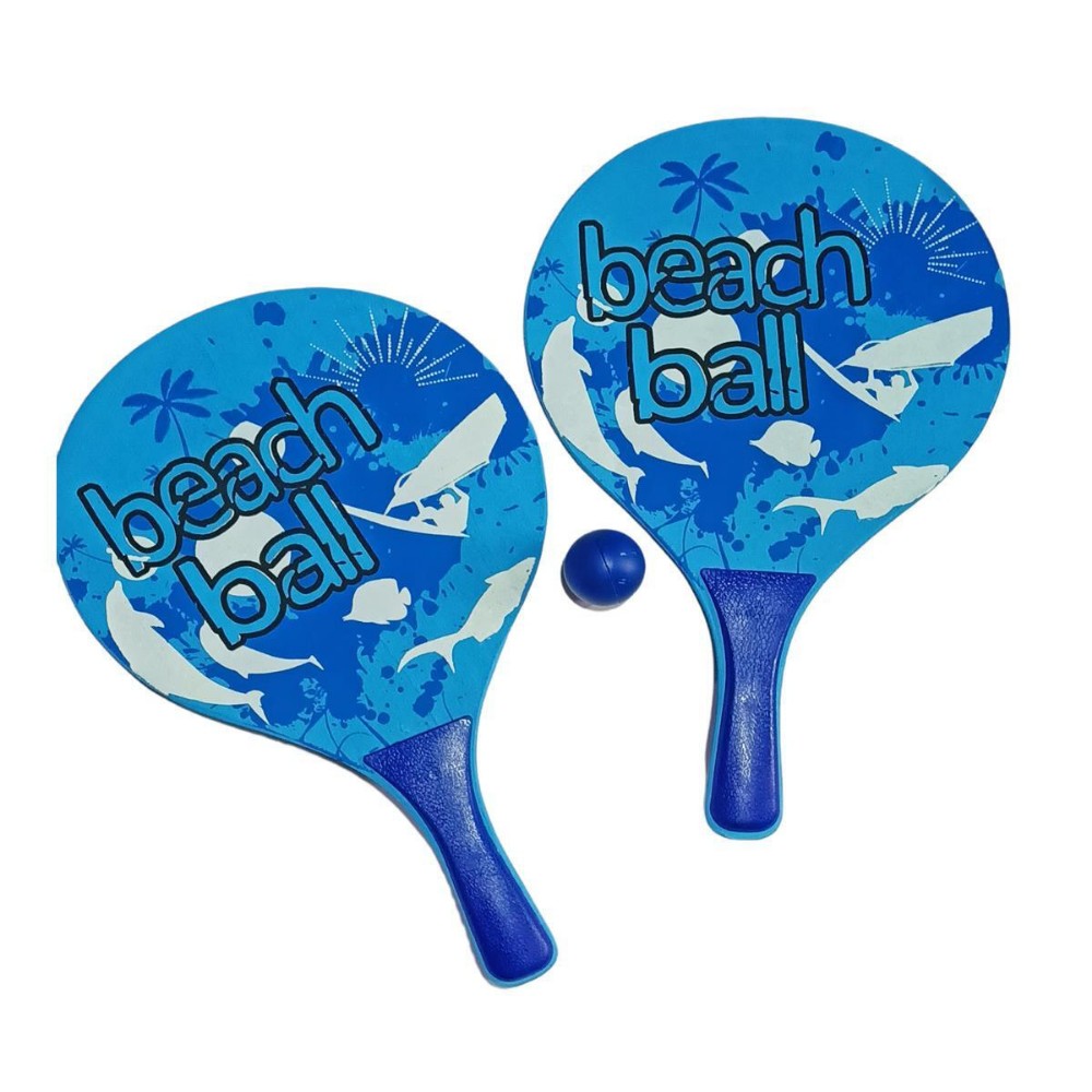 Beach Ball Tahta Raket - 3394 - Mavi (Lisinya) Beach Ball Tahta Raket - 3394 - Mavi (Lisinya)
