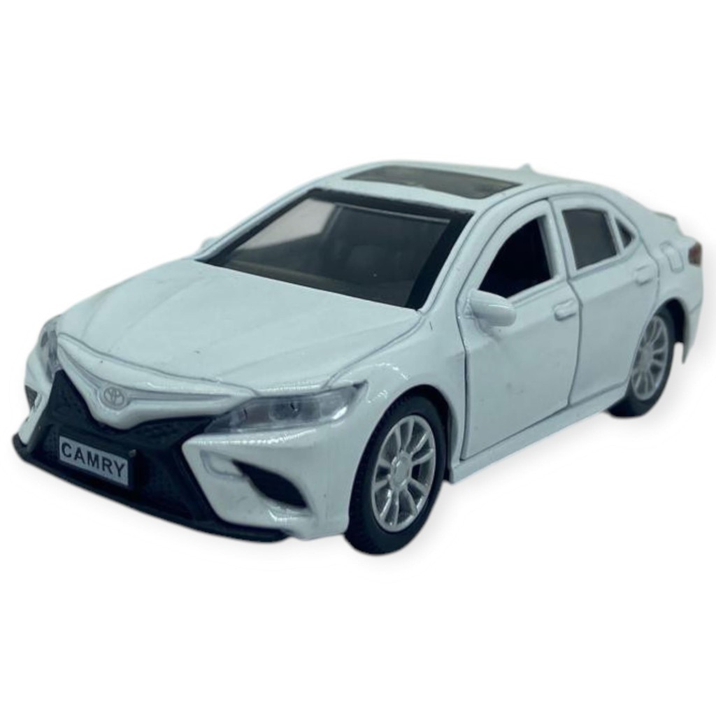 Çek Bırak Kapıları Açılar Sesli  Işıklı Metal Araba - 12 cm - Beyaz (Lisinya)