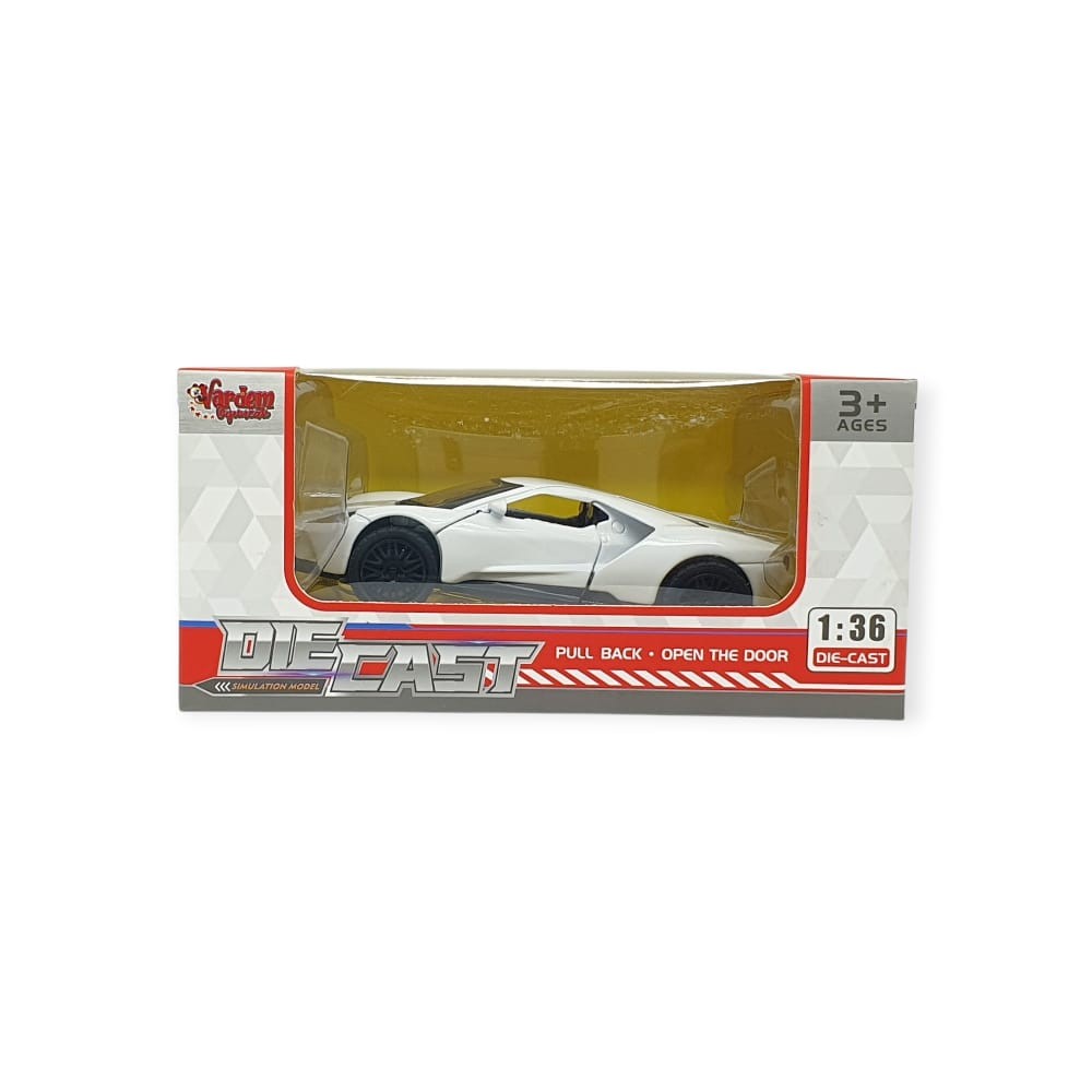 Çek Bırak Metal Arabalar 13 cm - SR2211- Beyaz (Lisinya)