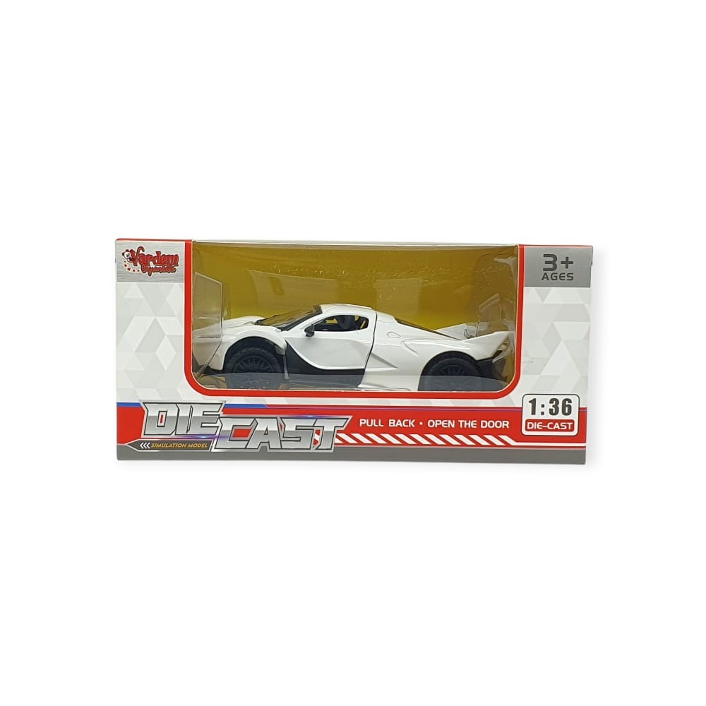 Çek Bırak Metal Arabalar 13 cm - SR2212- Beyaz (Lisinya)