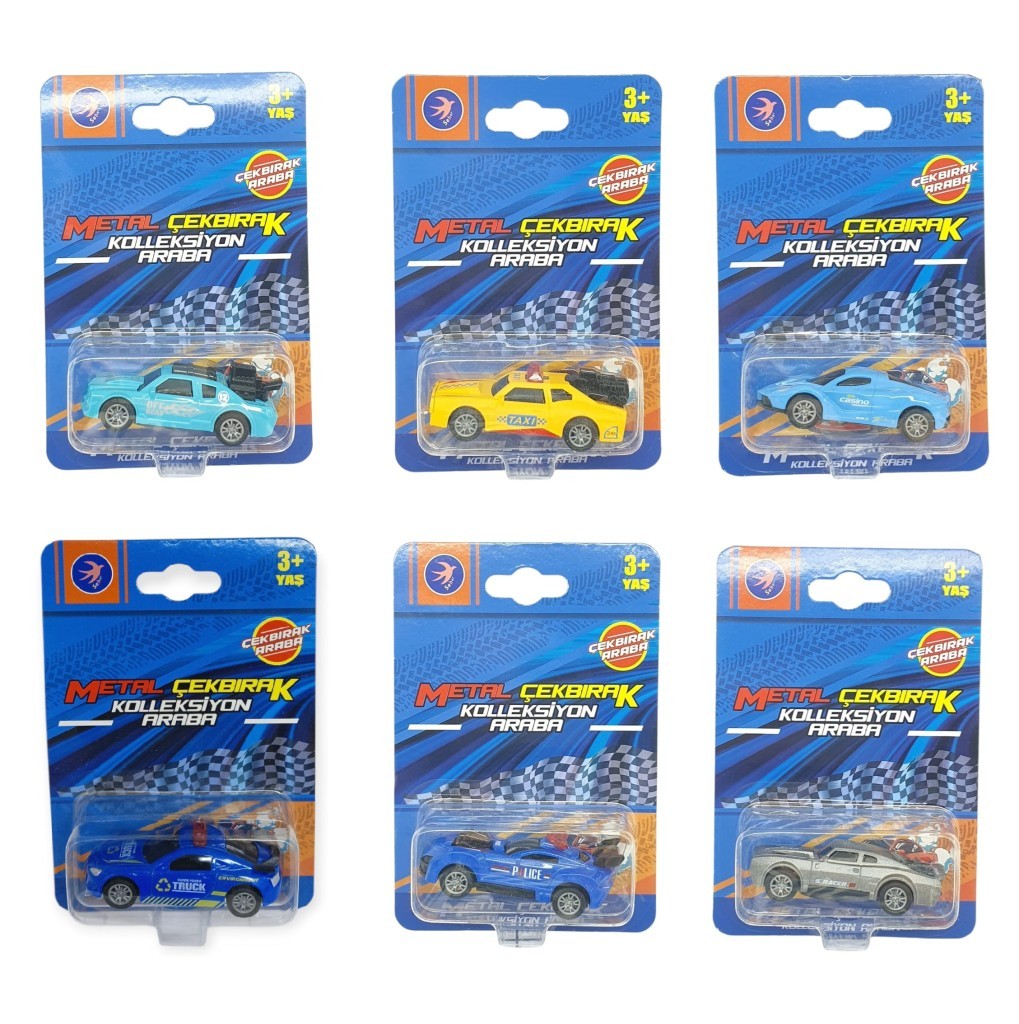 Çek Bırak Metal Küçük Arabalar 8 cm 6'lı Set (Lisinya) Çek Bırak Metal Küçük Arabalar 8 cm 6'lı Set (Lisinya)