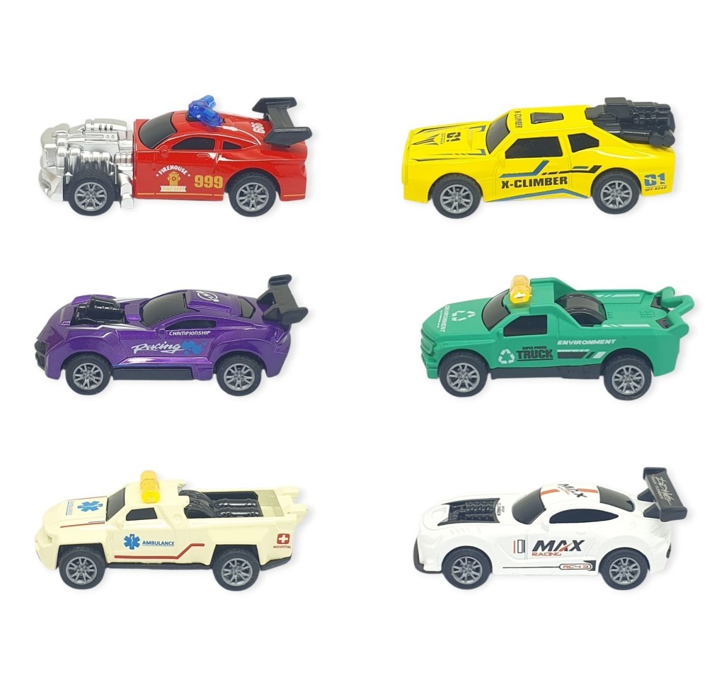 Çek Bırak Metal Küçük Arabalar 8 cm 6'lı Set (Lisinya) Çek Bırak Metal Küçük Arabalar 8 cm 6'lı Set (Lisinya)